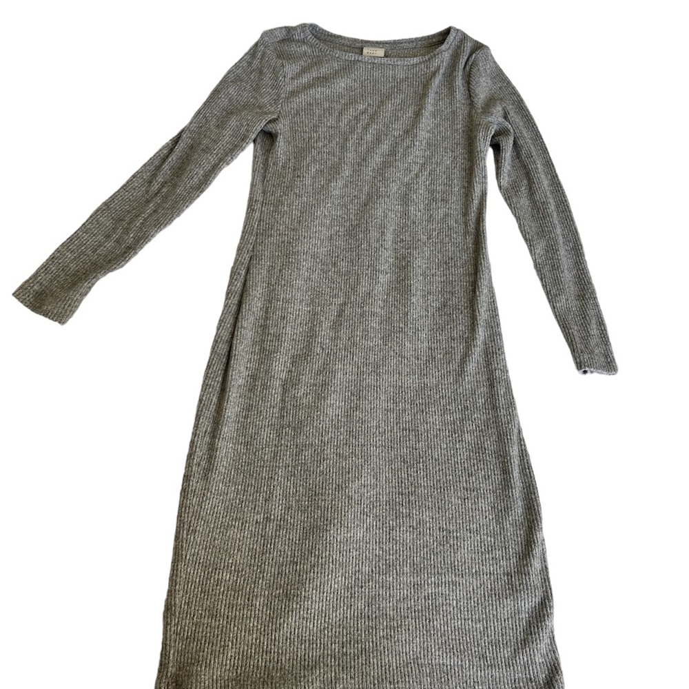 a new day Light Gray Knit Midi Dress with Burgundy Boots - Picture 3 of 6